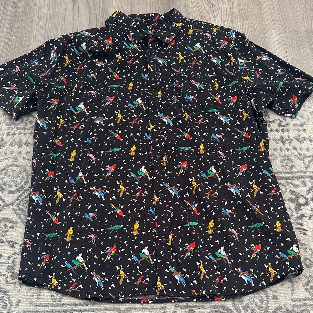 RVCA Black Multicolor Patterned Casual Shirt